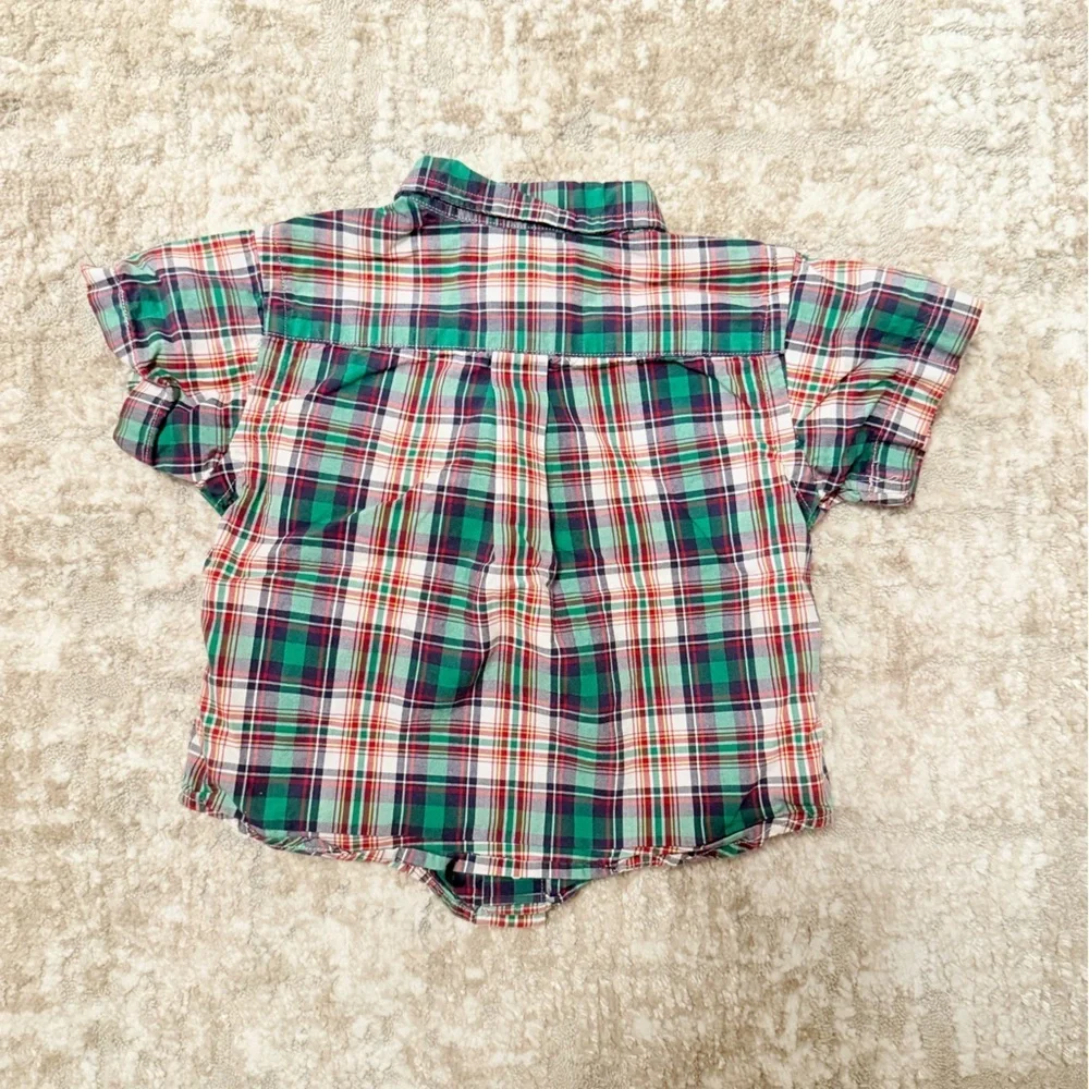 Ralph Lauren Kids Multicolor Plaid Button-Down Shirt 100% Cotton size 9M